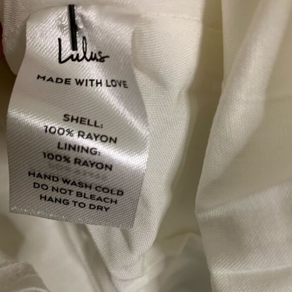 NWT LULUS Sunny Oasis White Ruffled Faux-Wrap Mini Dress. Size Small - Picture 10 of 11